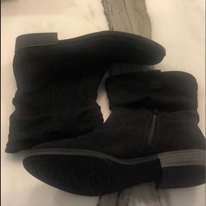 Black Booties w/Scrunchie Top, Size 9